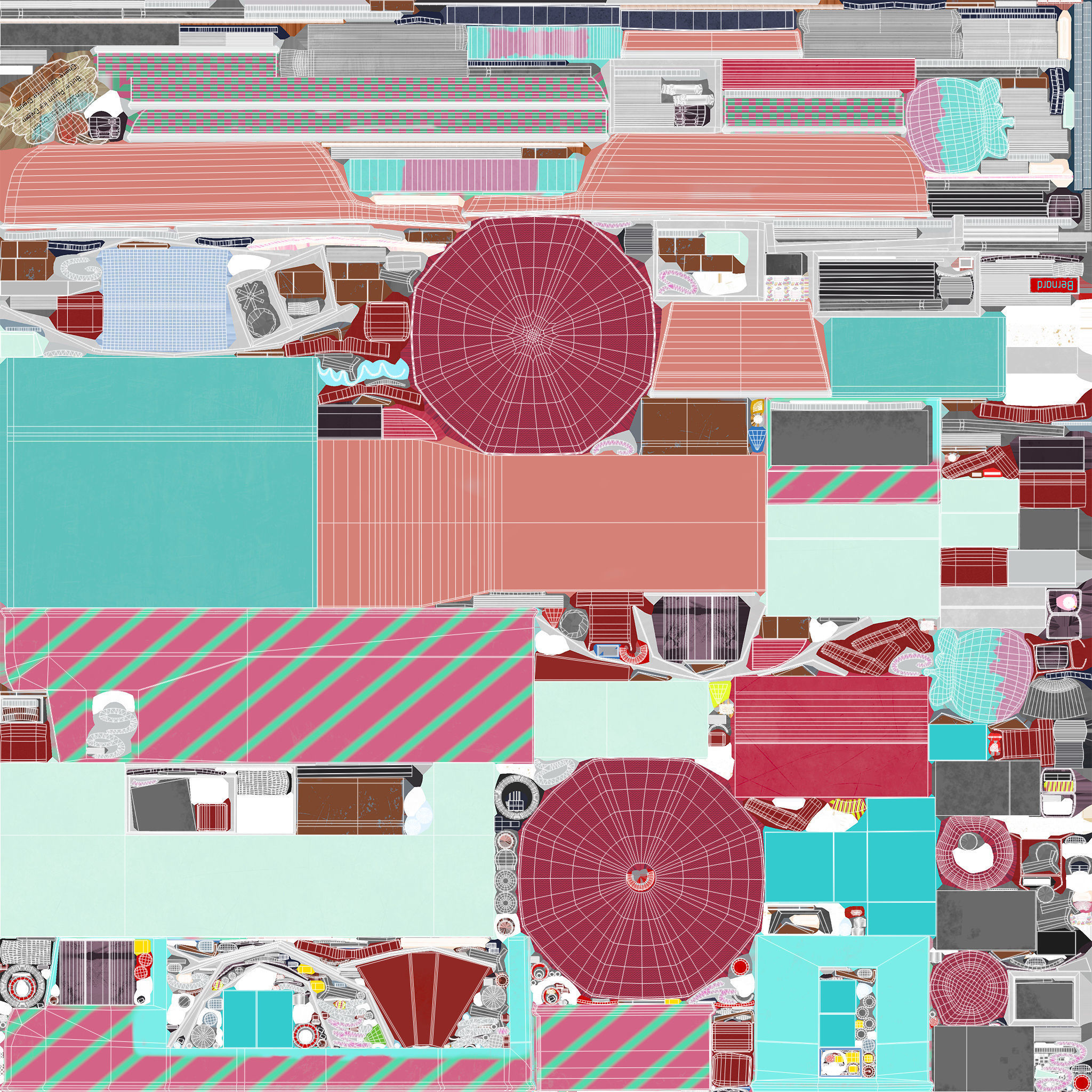 Flying Ice Cream Truck Low-poly 3D model_9