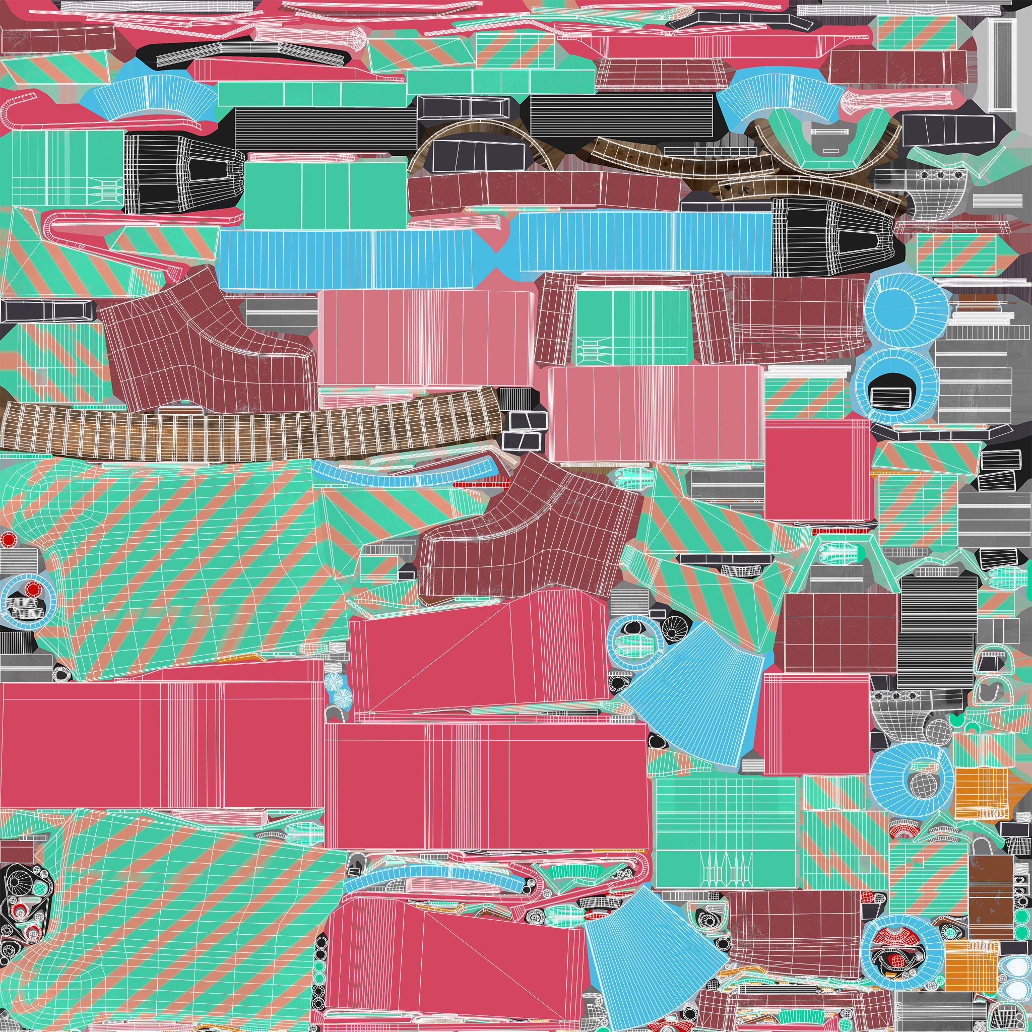 Flying Ice Cream Truck Low-poly 3D model_8