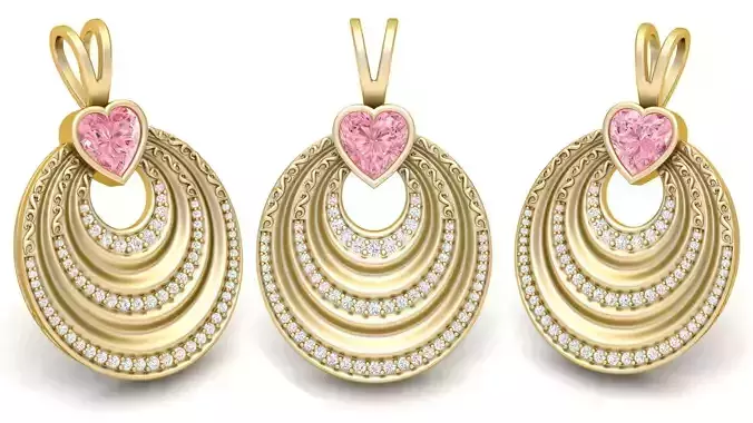 Heart  Stylish Charm Filigree Pendant