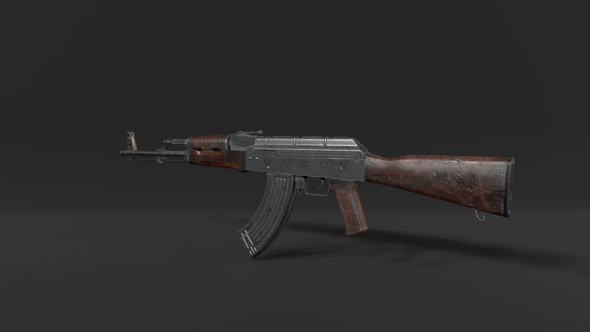 AKM 47 Mid poly 3D model 3D model_5