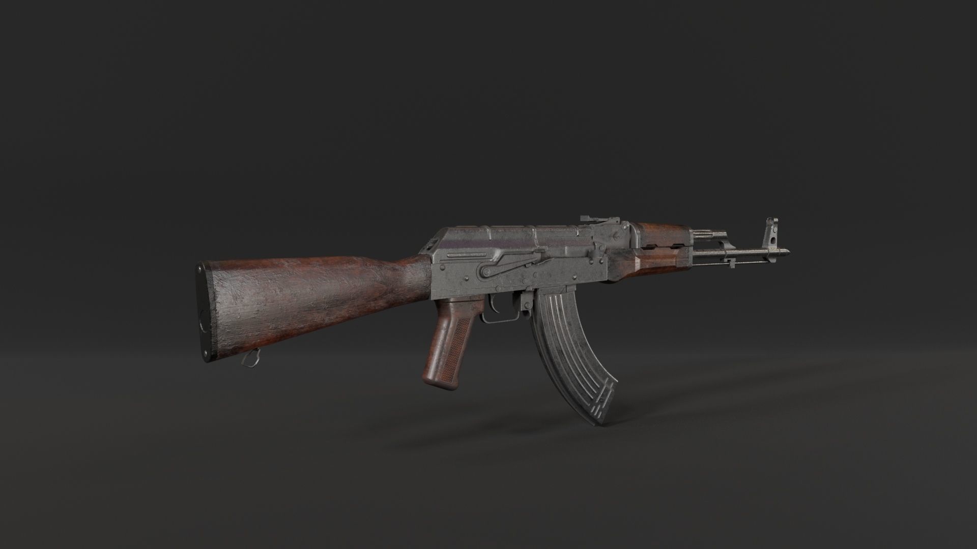 AKM 47 Mid poly 3D model 3D model_4