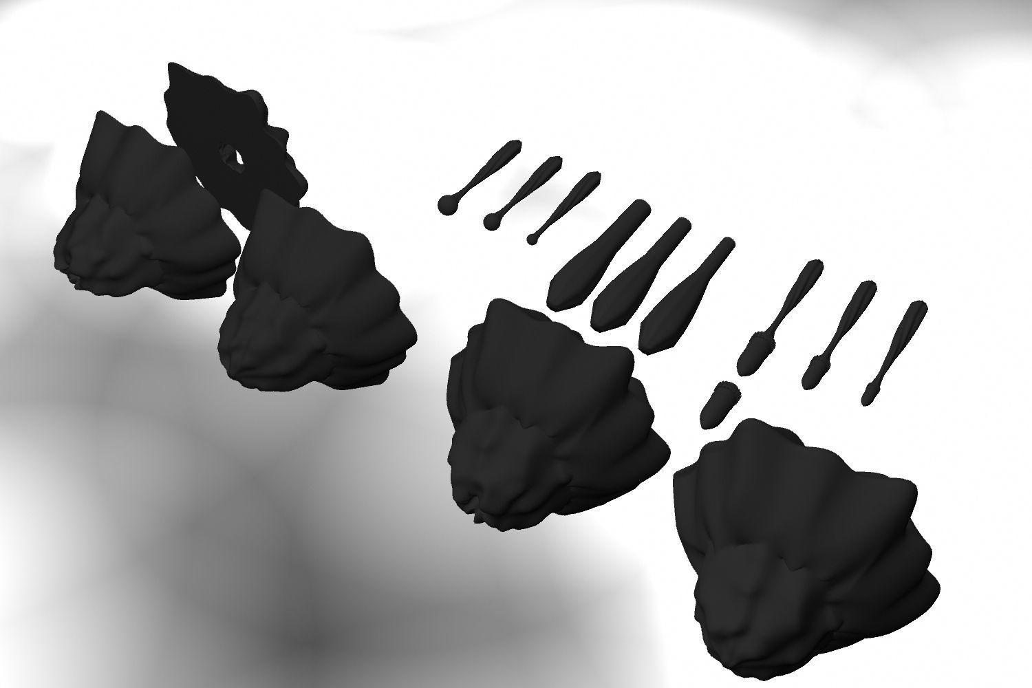 Smoke plumes for model cannon artillery or tanks 3D model_2