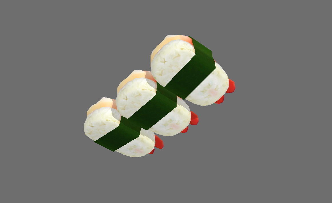 Cartoon sushi Low-poly 3D model_4