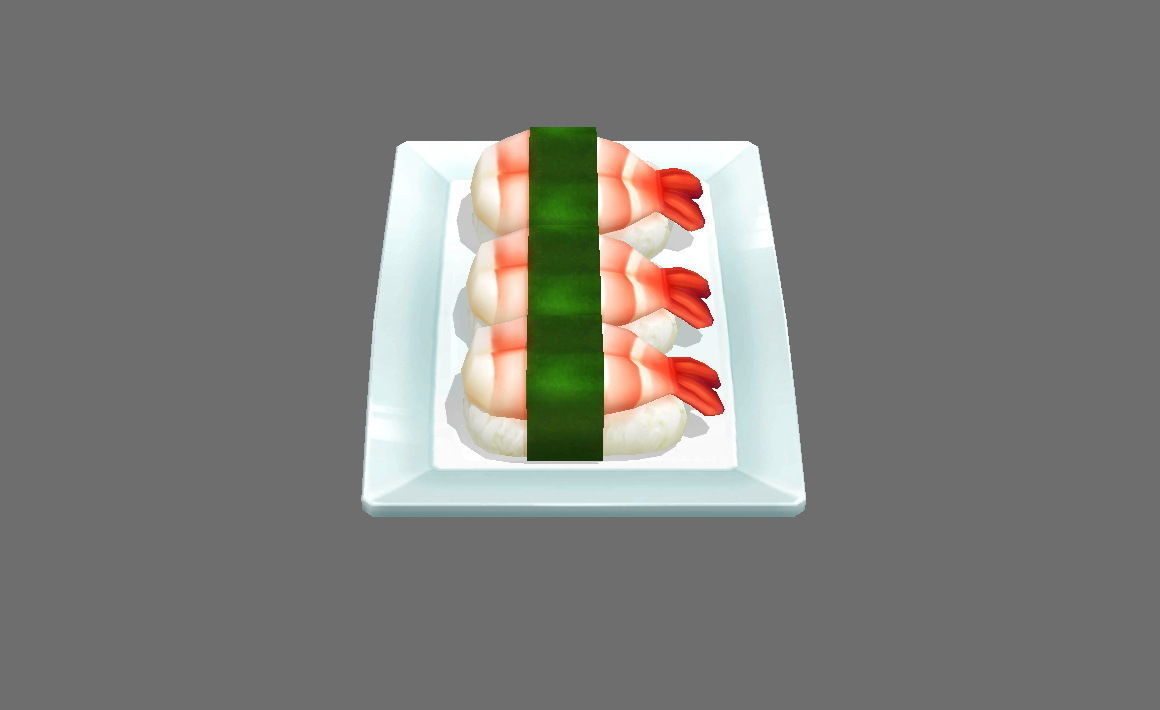 Cartoon sushi Low-poly 3D model_1