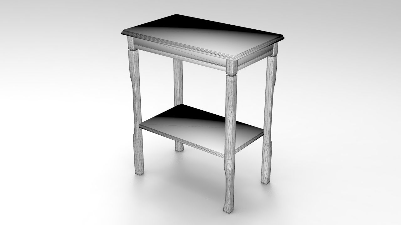 Coffe Table Low-poly 3D model_5