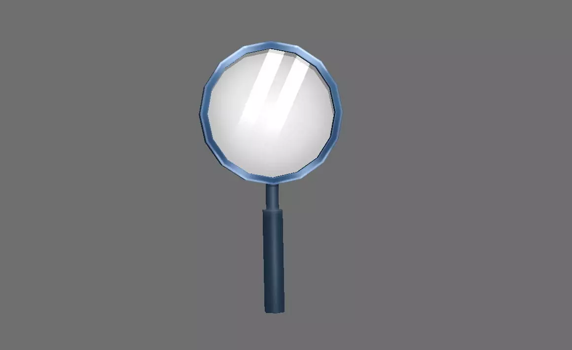 Cartoon magnifying glass Low-poly 3D model_0