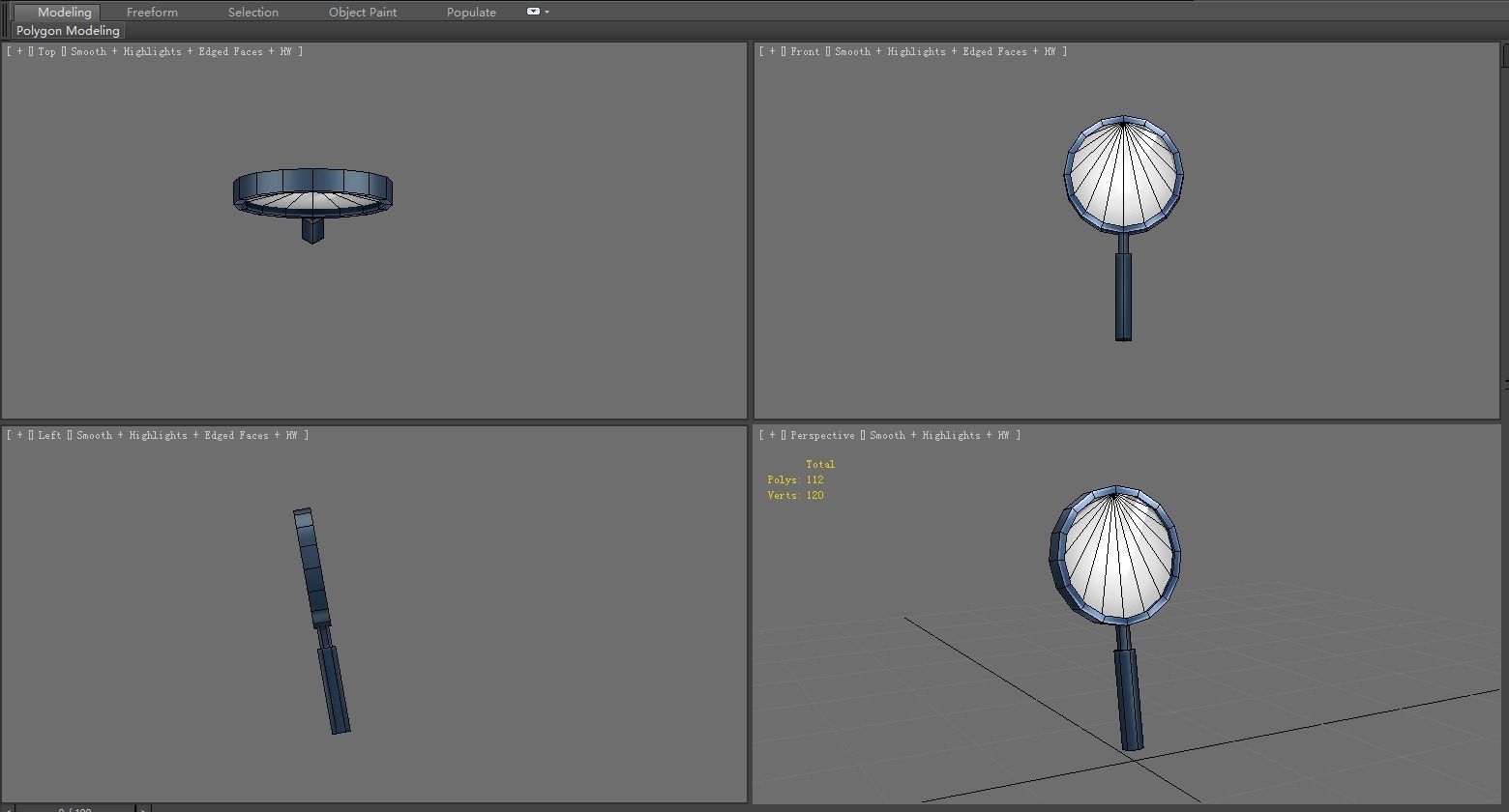 Cartoon magnifying glass Low-poly 3D model_4