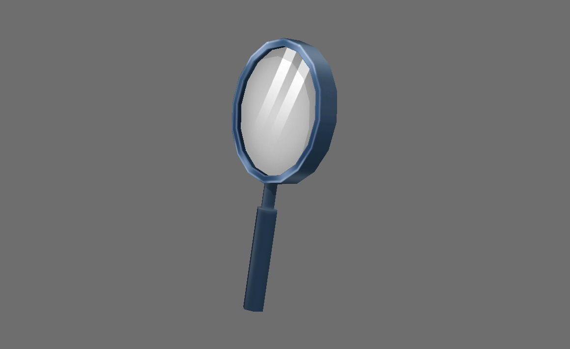 Cartoon magnifying glass Low-poly 3D model_1