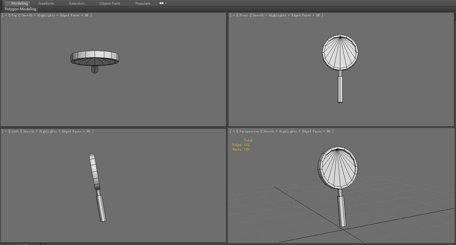 Cartoon magnifying glass Low-poly 3D model_5