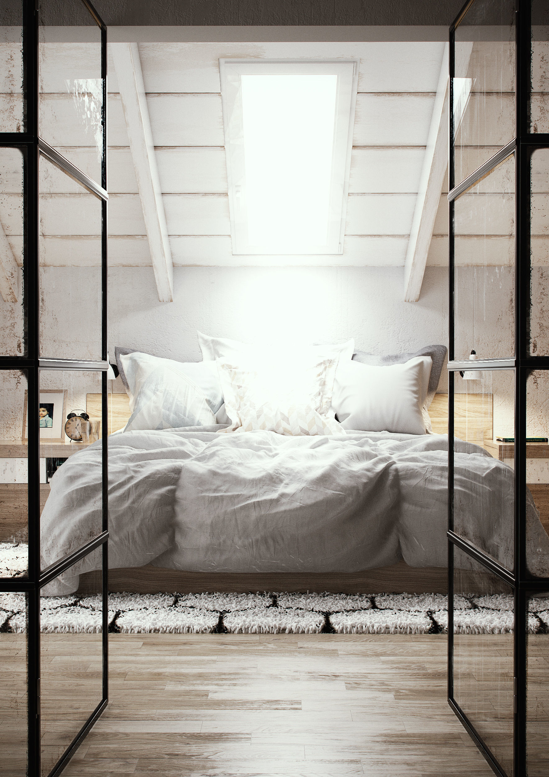 Industrial Bedroom OCTANE RENDER 3D model_2