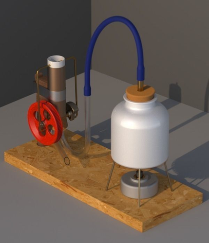 Simple steam engine Free 3D model