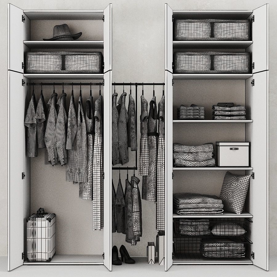 IKEA Combination Wardrobe OPHUS 3D model_4