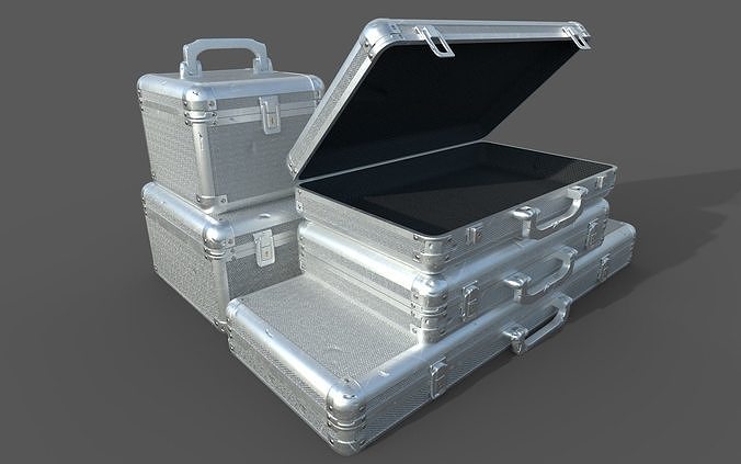 Metal Case Pack Low-poly 3D model