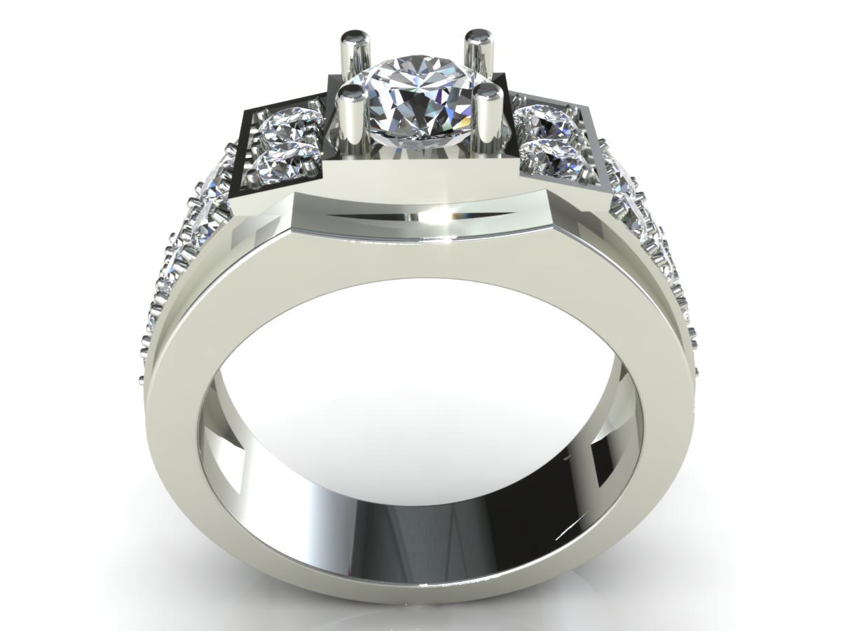 3DM Square Diamond Ring 3D print model_2