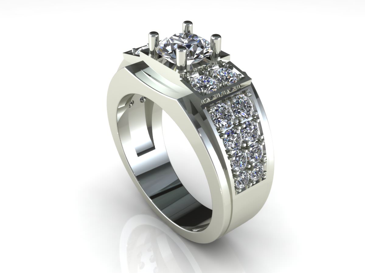 3DM Square Diamond Ring 3D print model_1