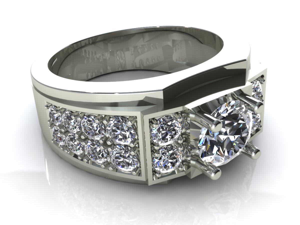 3DM Square Diamond Ring 3D print model_3