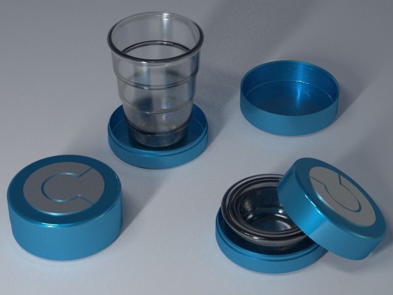 Folding cup 3D print model_0