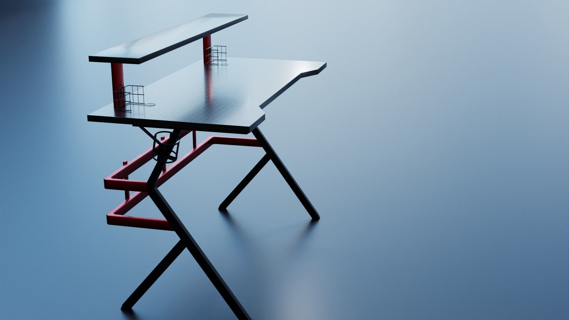 Gaming Desk Free 3D model_3