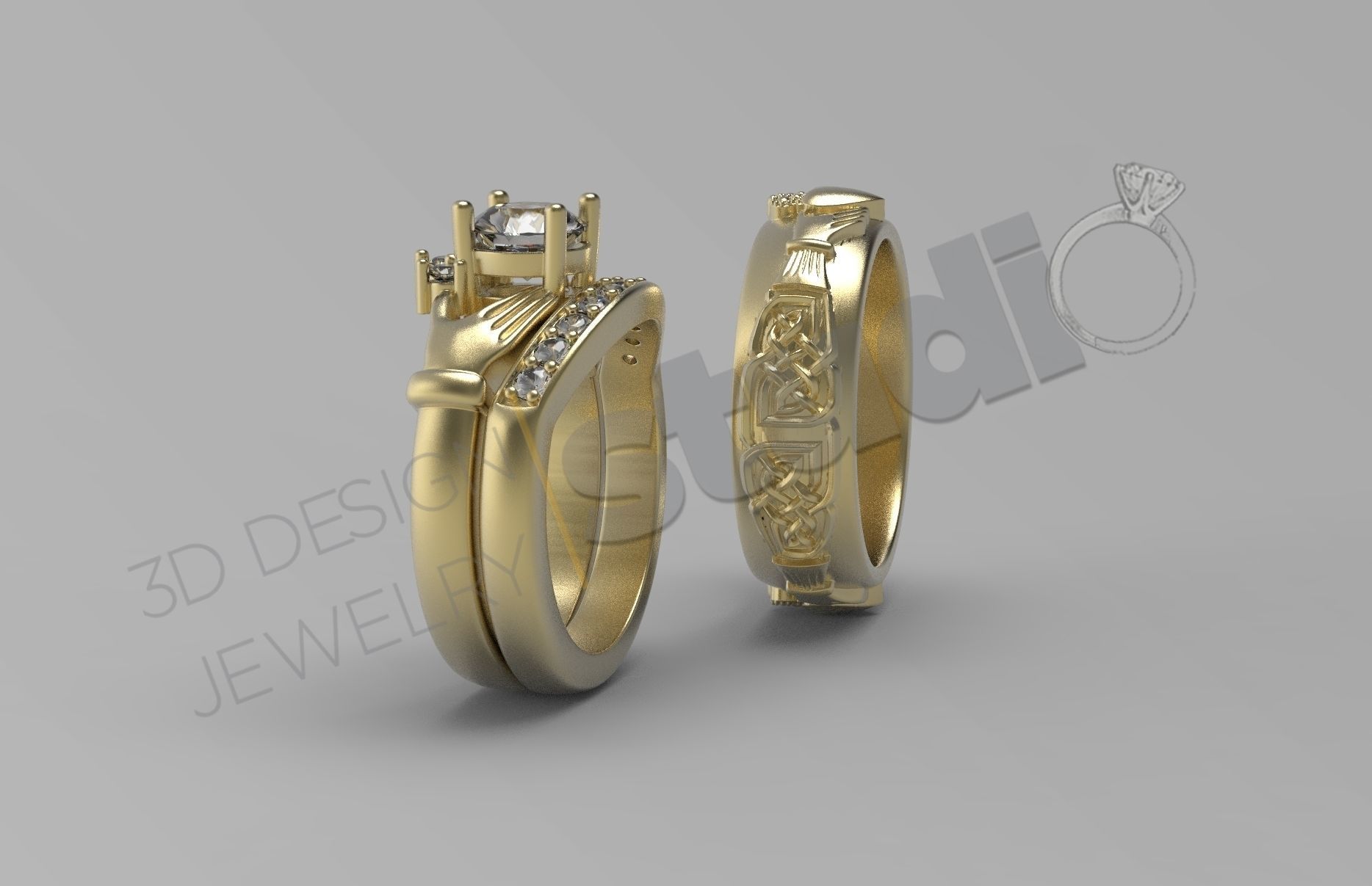 Celtic ring for women and men 3d design model 3D print model_1