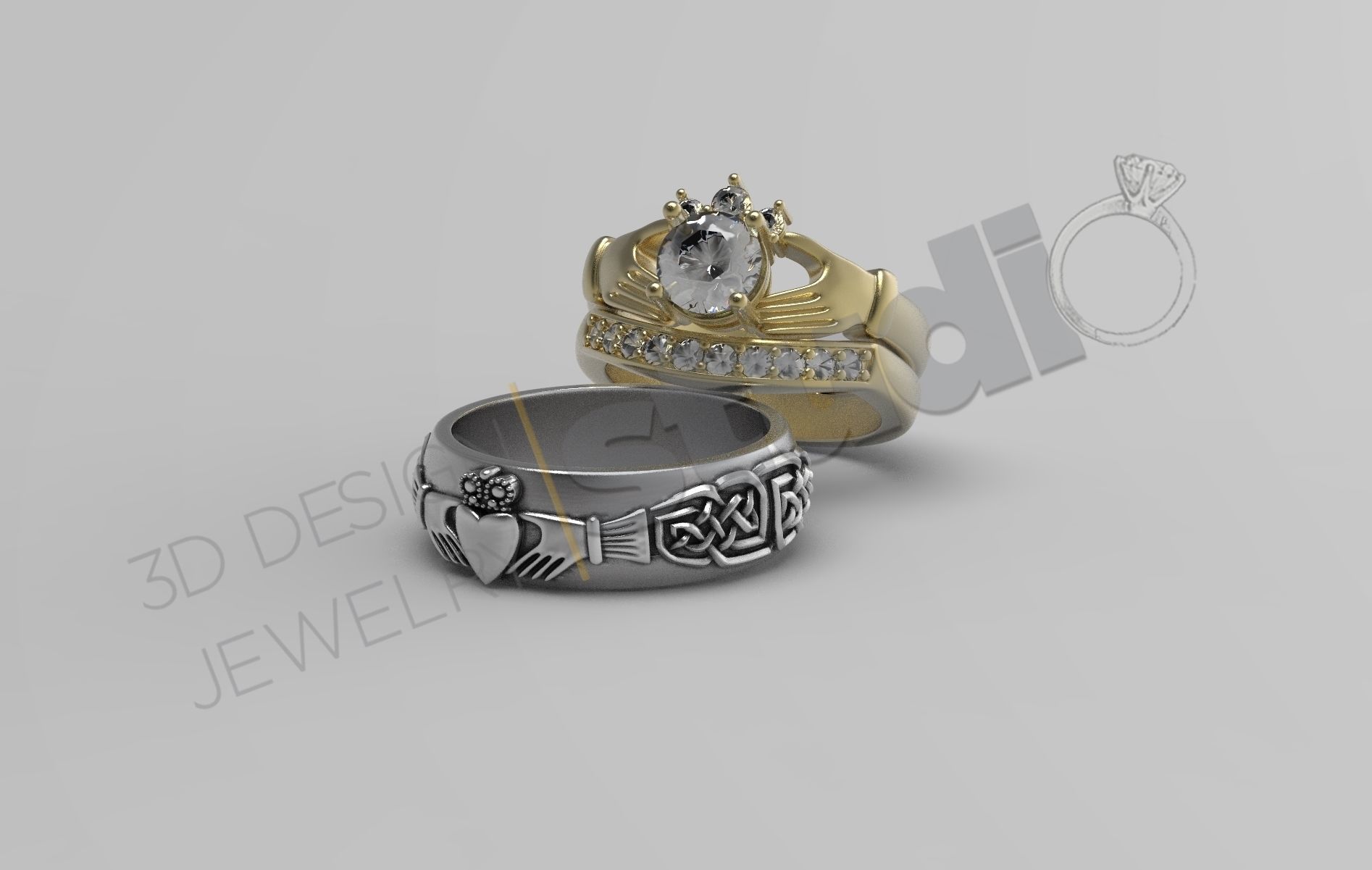 Celtic ring for women and men 3d design model 3D print model_3