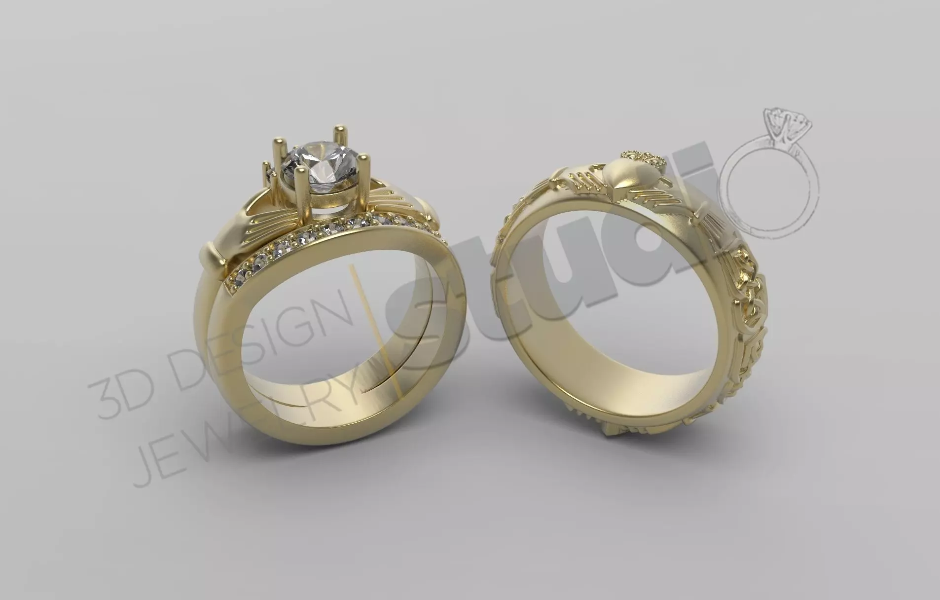 Celtic ring for women and men 3d design model 3D print model_0
