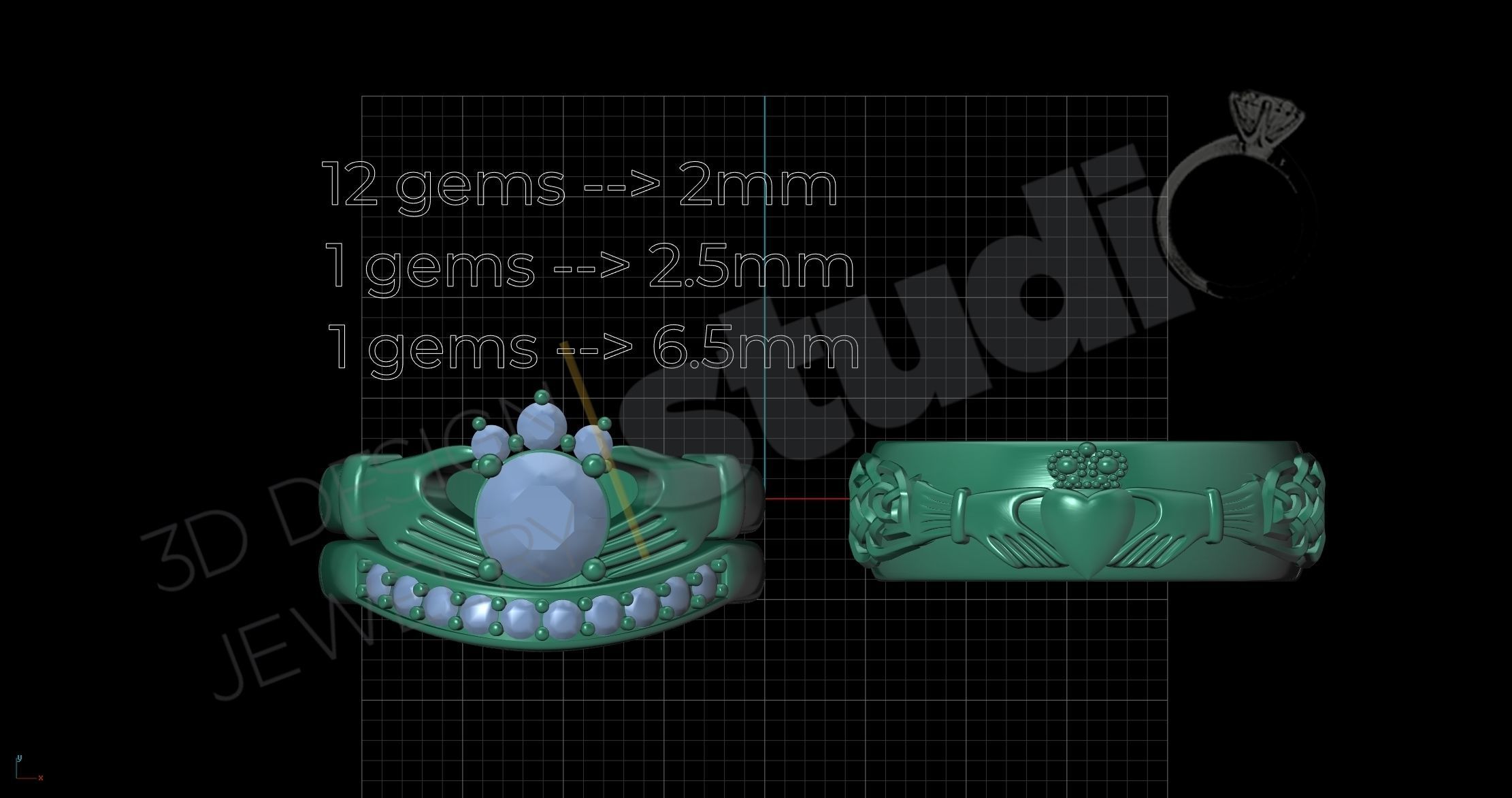 Celtic ring for women and men 3d design model 3D print model_6