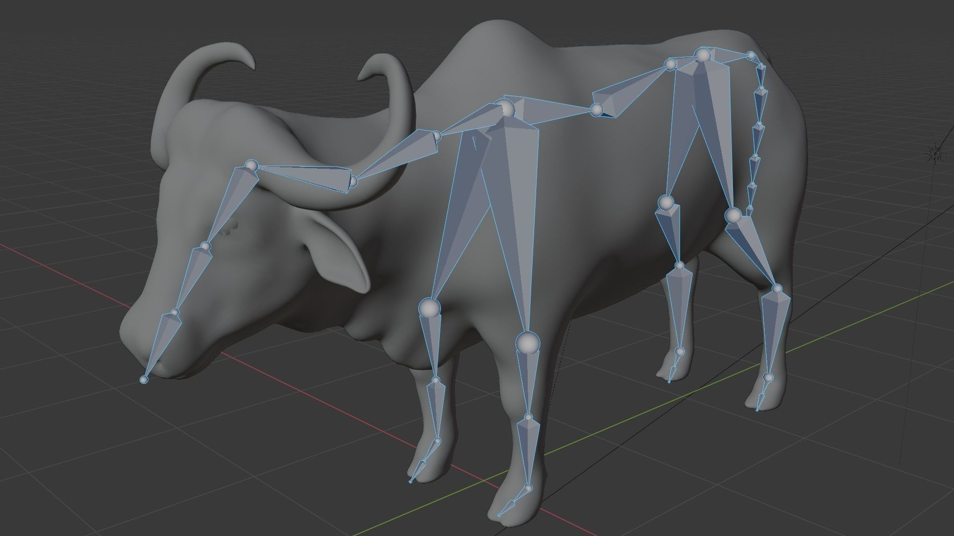 Buffalo fully rigged low poly Low-poly 3D model_8