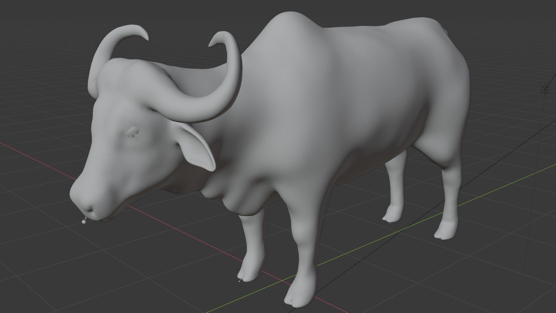 Buffalo fully rigged low poly Low-poly 3D model_7