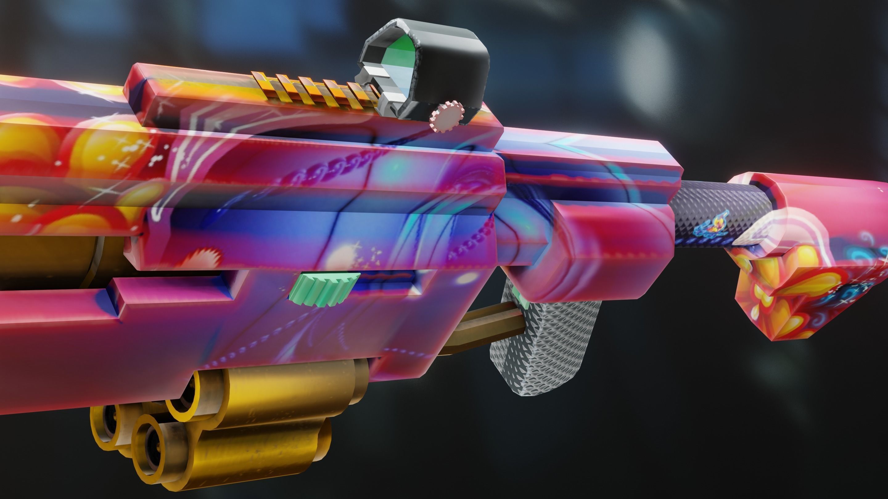 sci-fi gun low poly Free low-poly 3D model_8