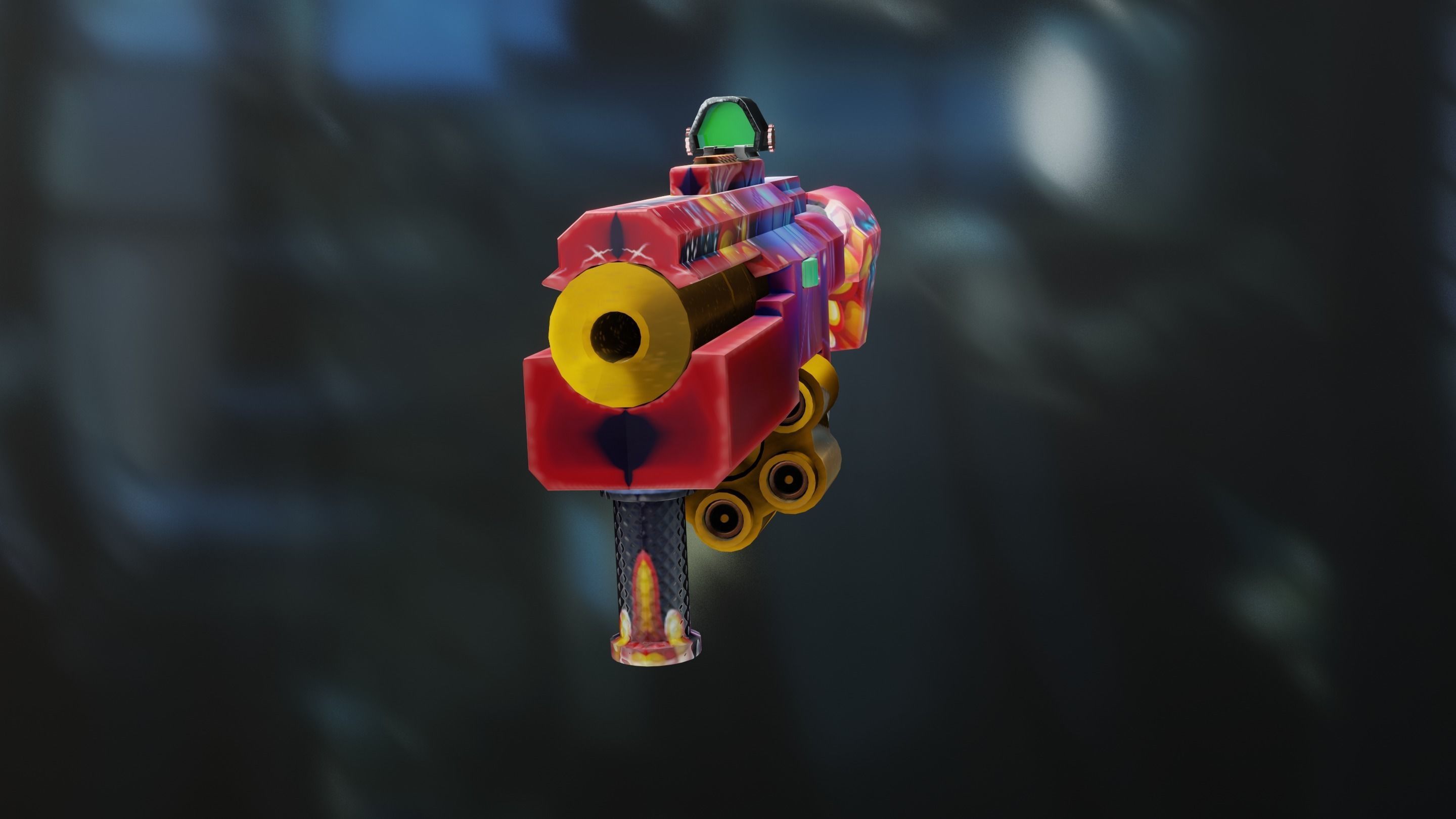 sci-fi gun low poly Free low-poly 3D model_10