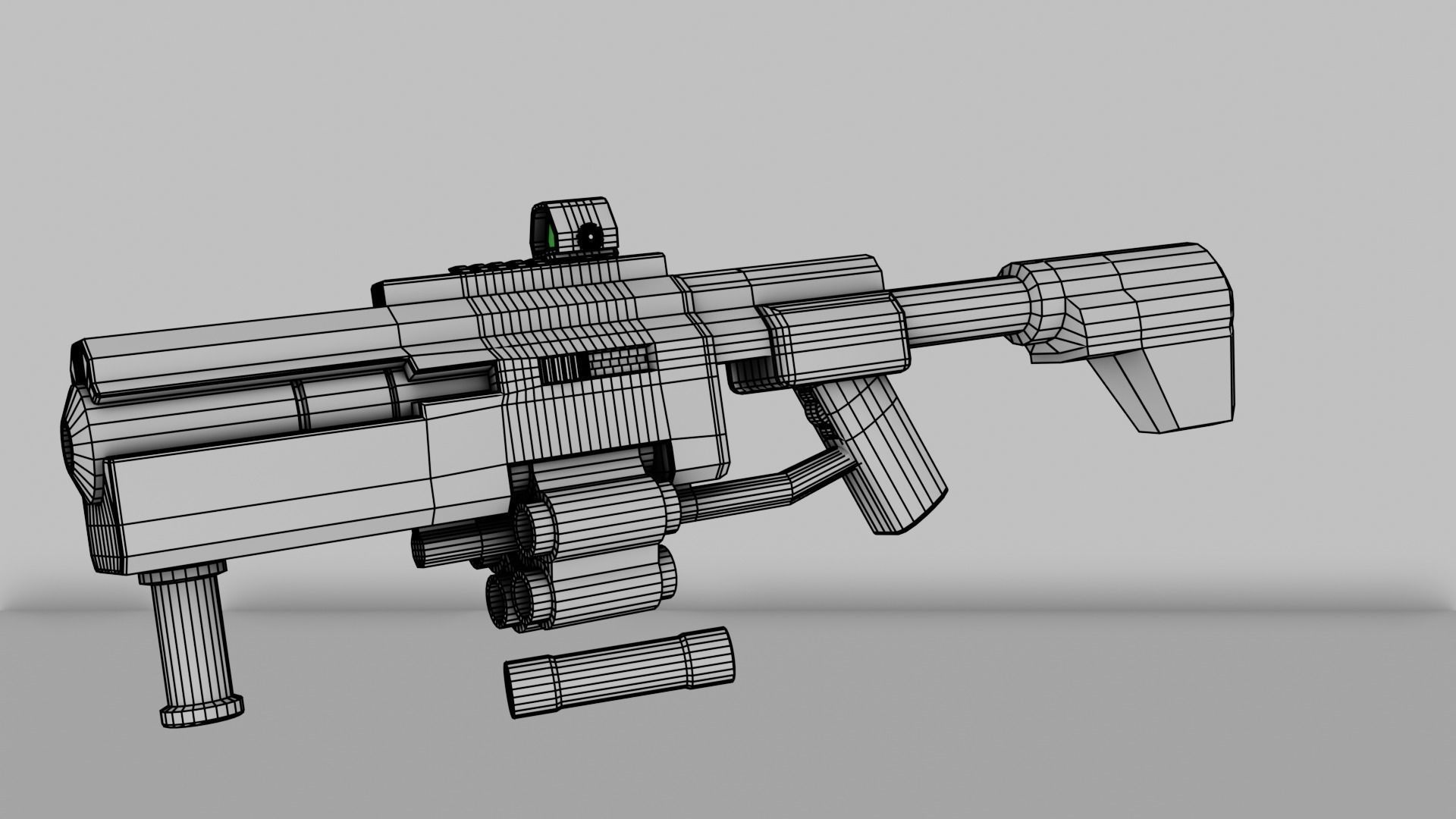 sci-fi gun low poly Free low-poly 3D model_2