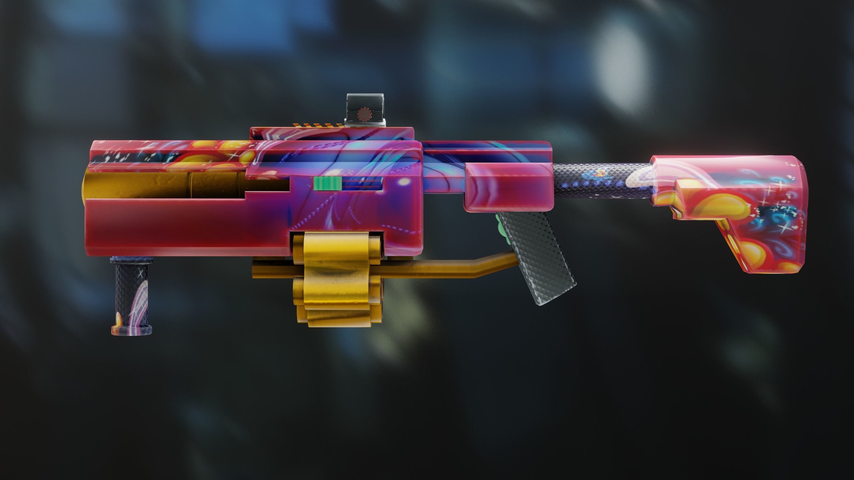 sci-fi gun low poly Free low-poly 3D model_3