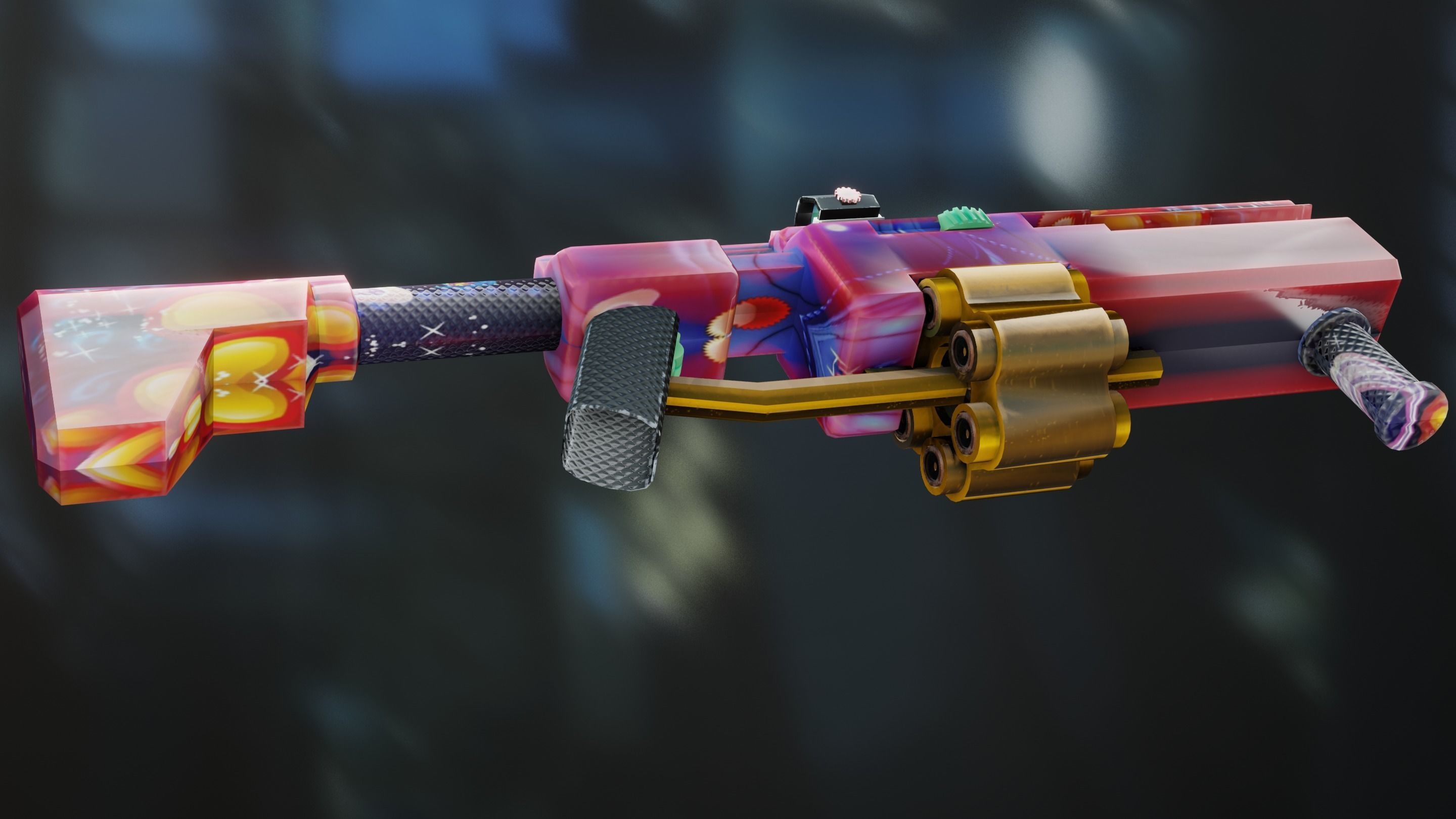 sci-fi gun low poly Free low-poly 3D model_5