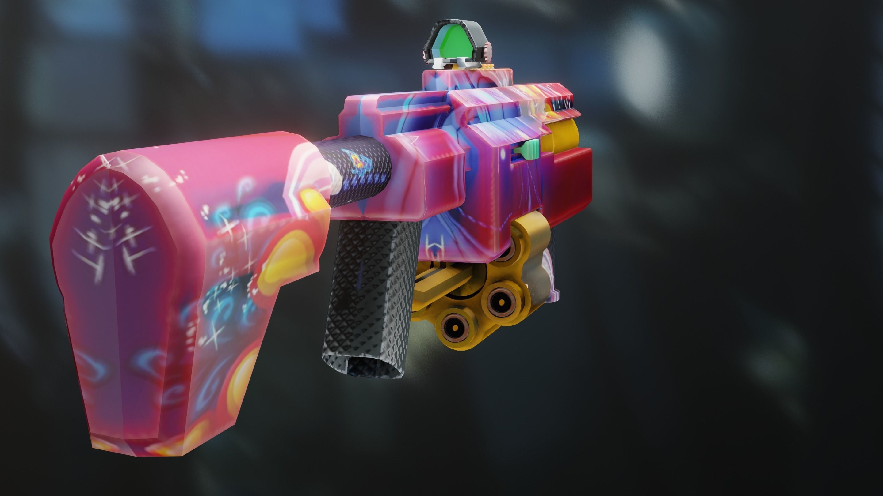 sci-fi gun low poly Free low-poly 3D model_7