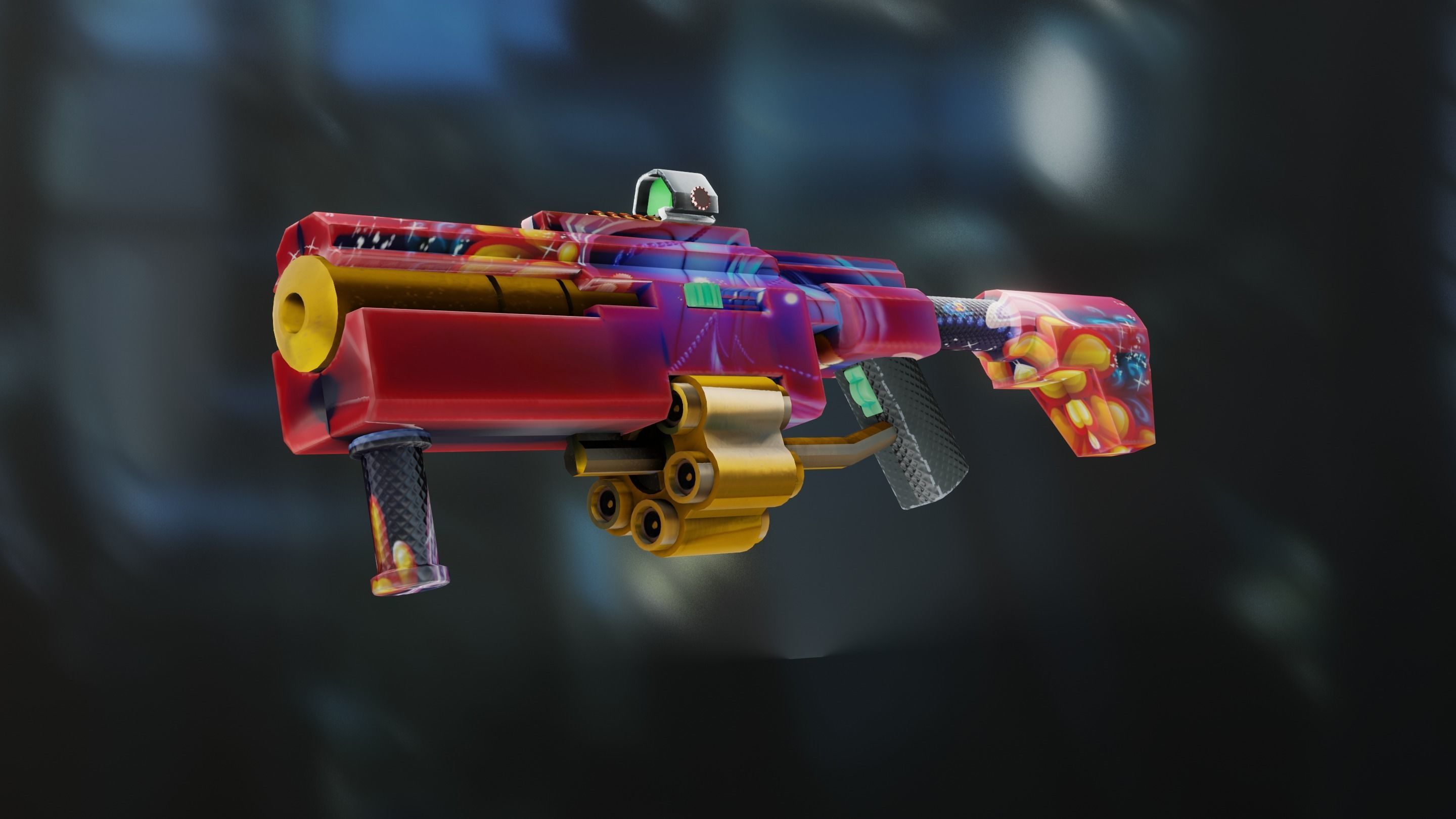 sci-fi gun low poly Free low-poly 3D model_6