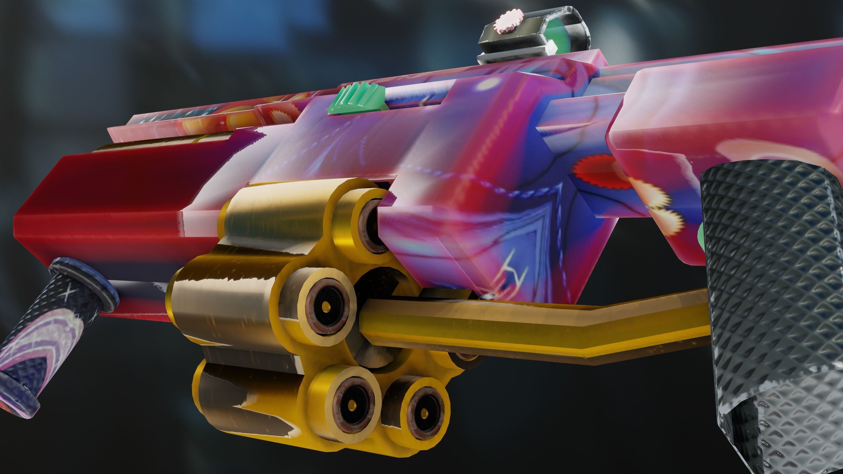 sci-fi gun low poly Free low-poly 3D model_9