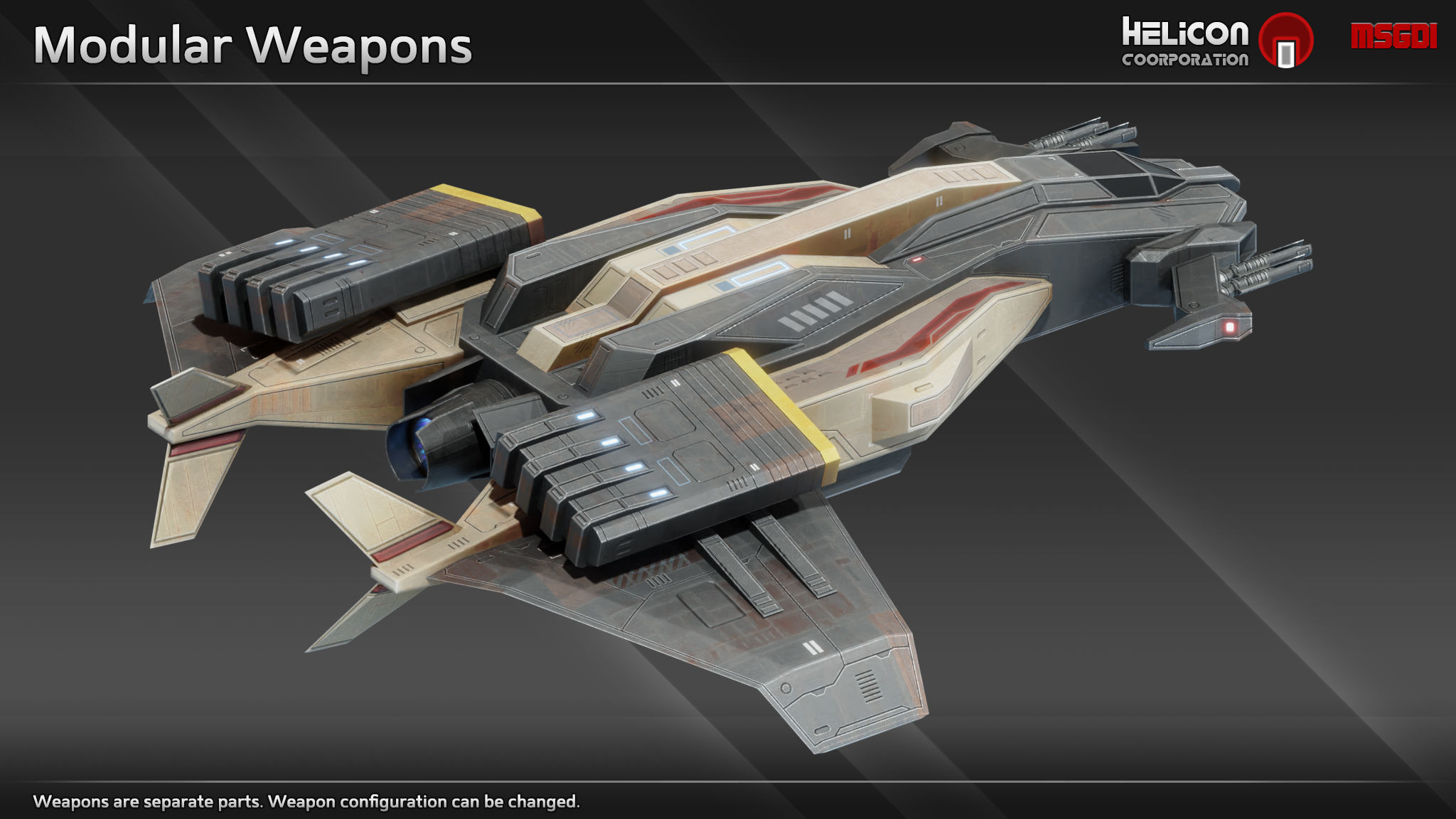 HB22 Class Bomber Low-poly 3D model_4