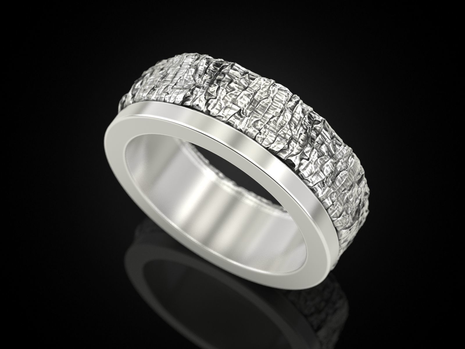 Ring with texture 3D print model_1