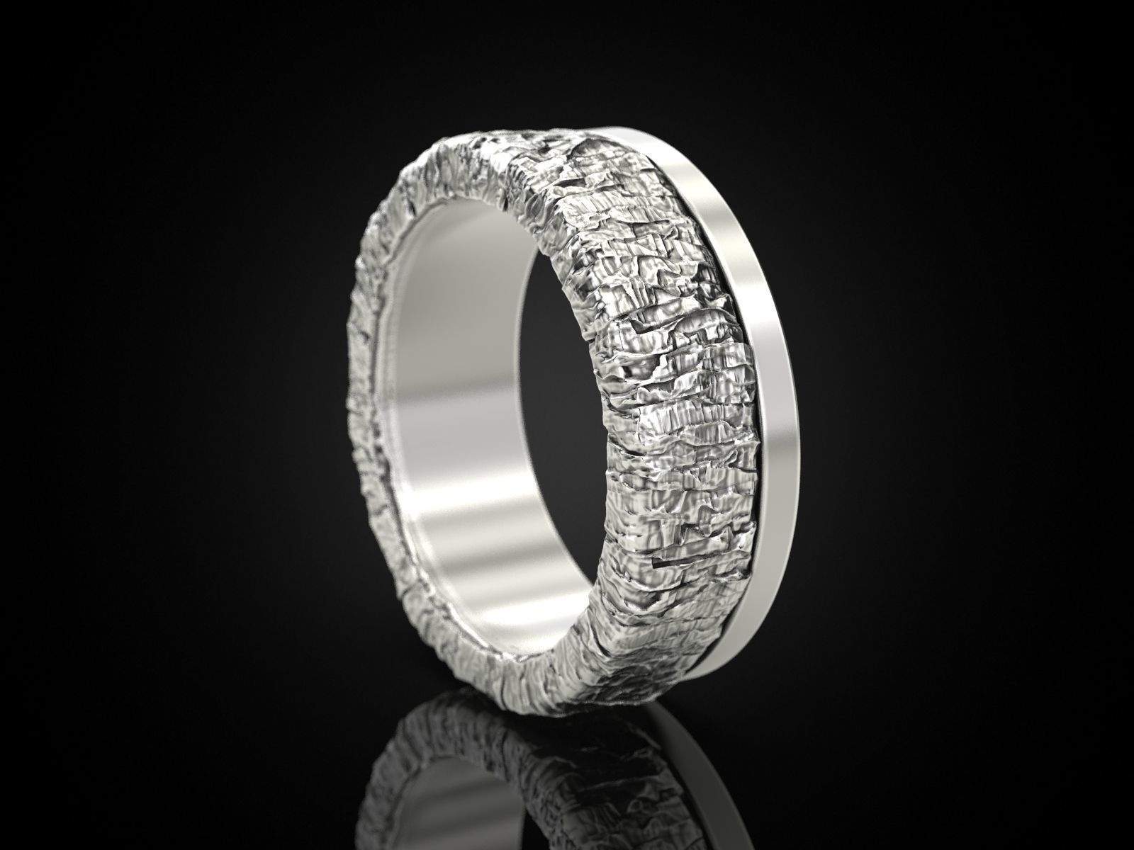 Ring with texture 3D print model_2