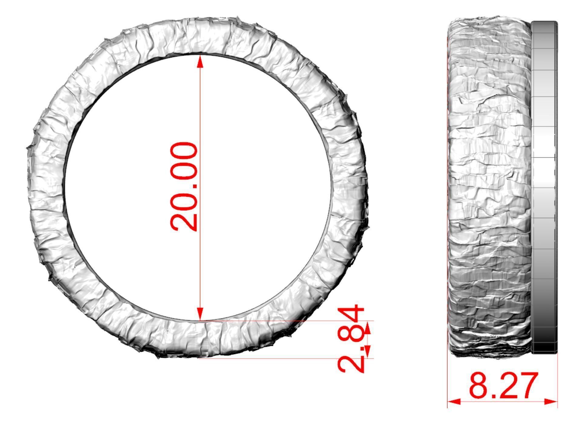 Ring with texture 3D print model_5