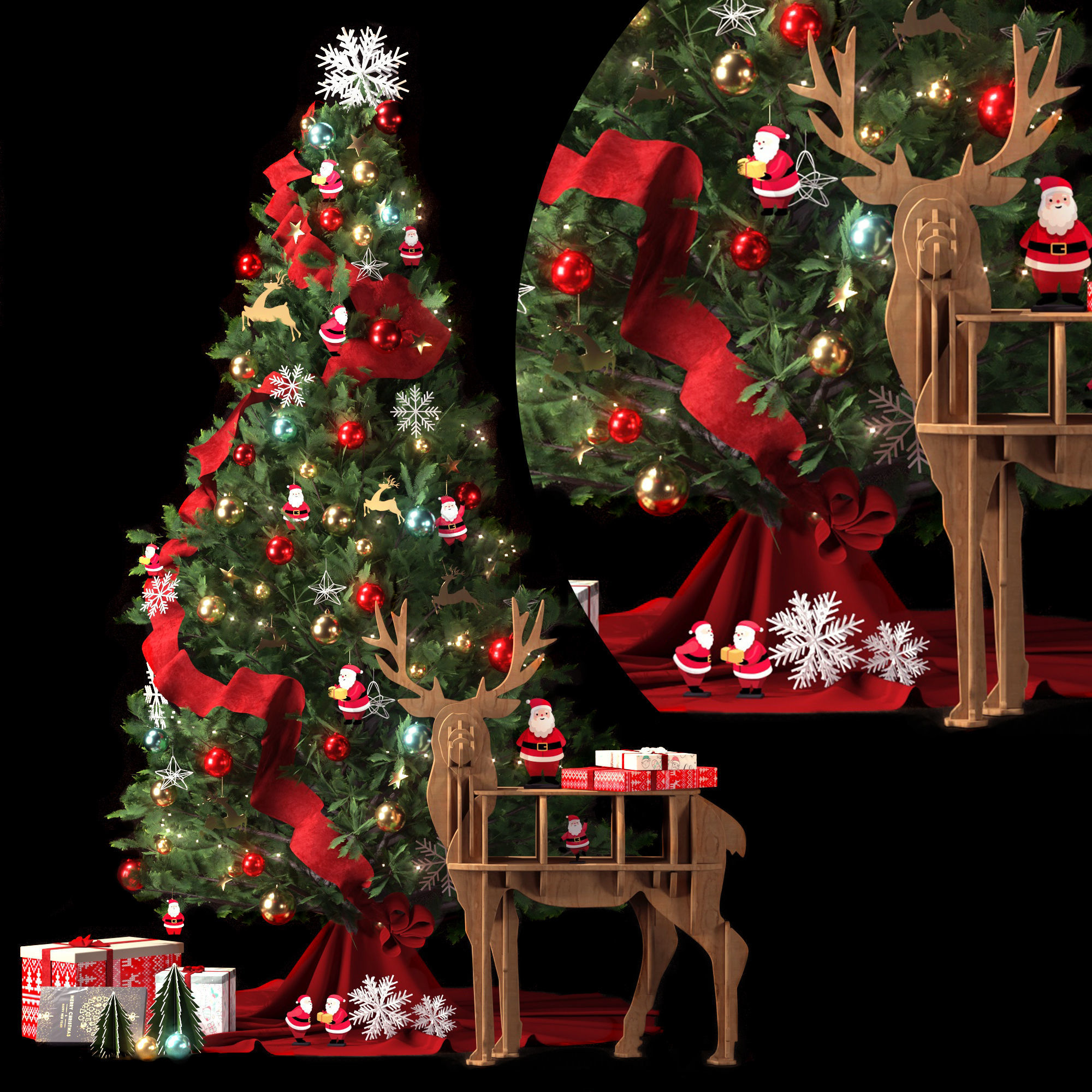 Christmas Decorative set01 3D model_1