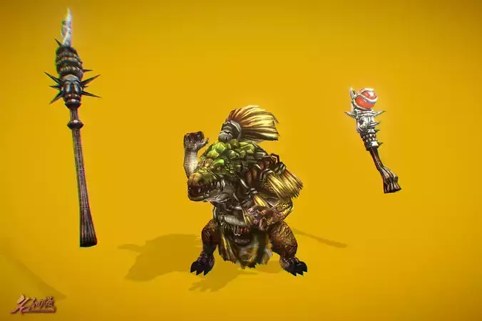RPG Crocodile Man 5 Low-poly 3D model