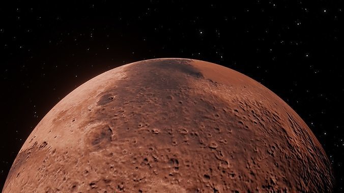 Mars red planet - 8k textures Low-poly 3D model