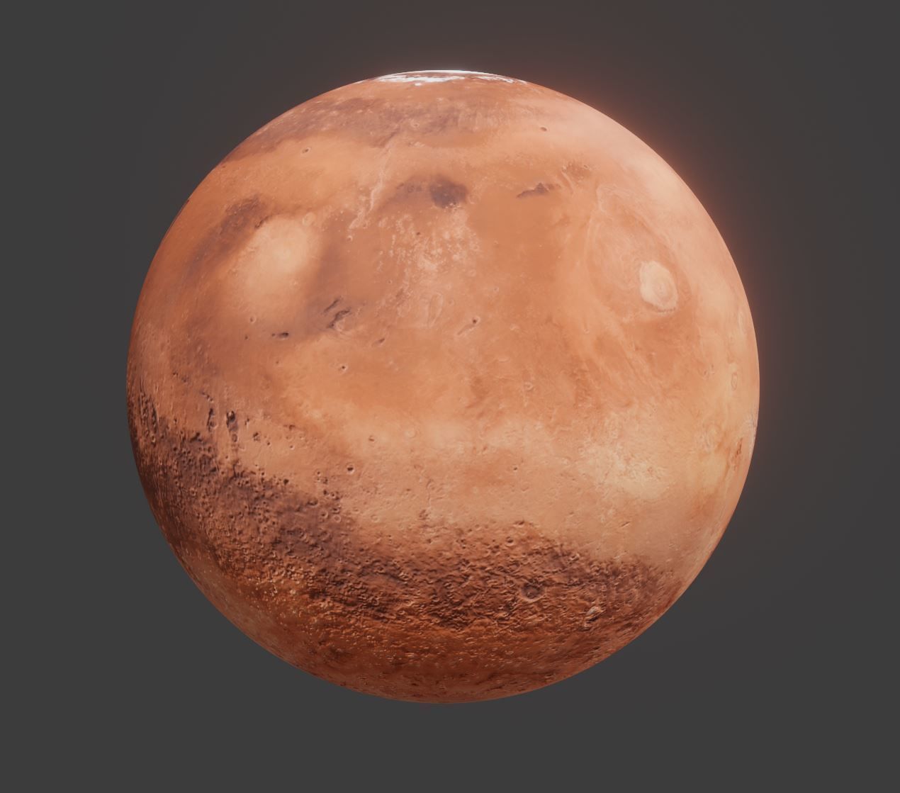 Mars red planet - 8k textures Low-poly 3D model_9