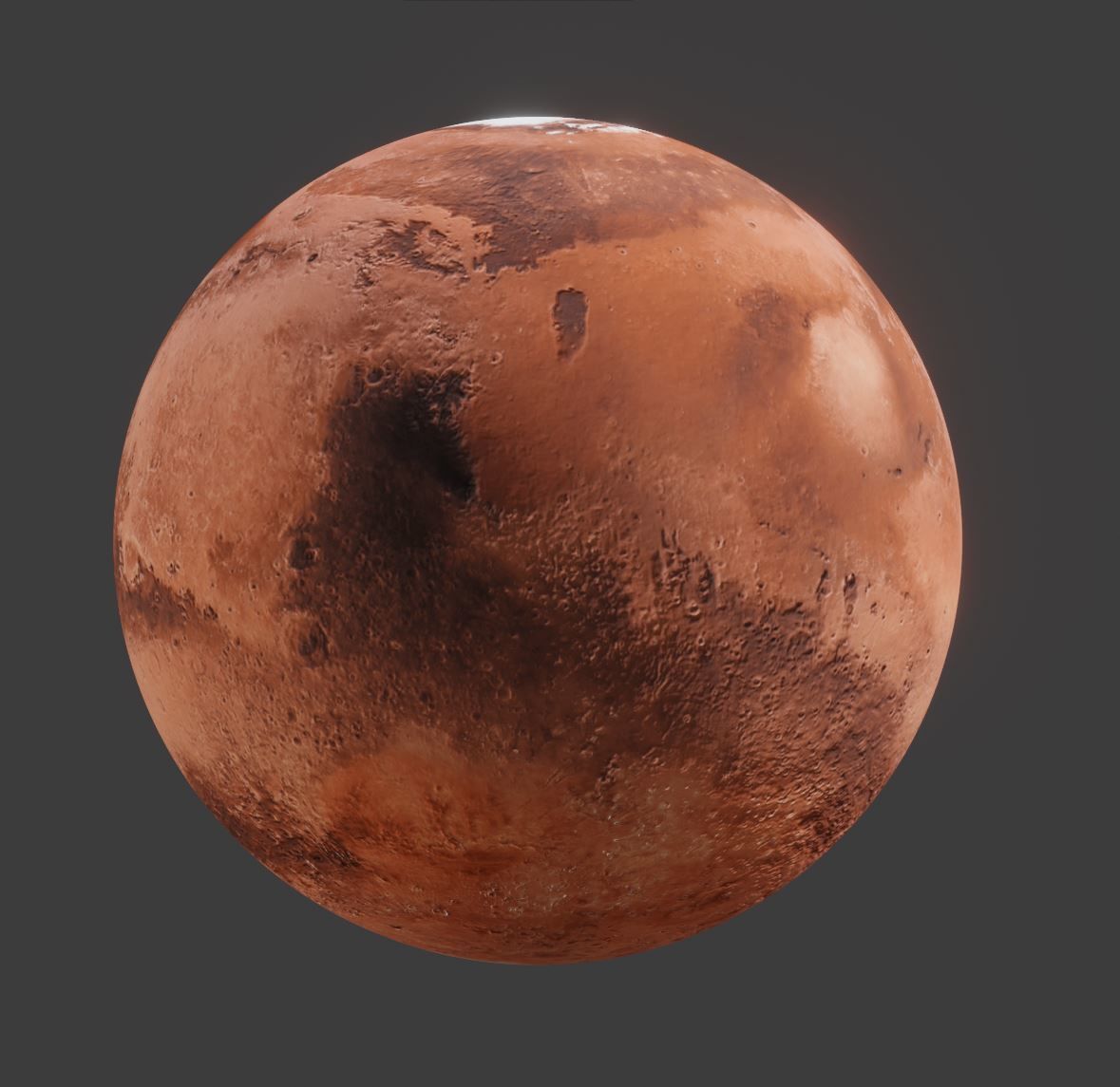Mars red planet - 8k textures Low-poly 3D model_8