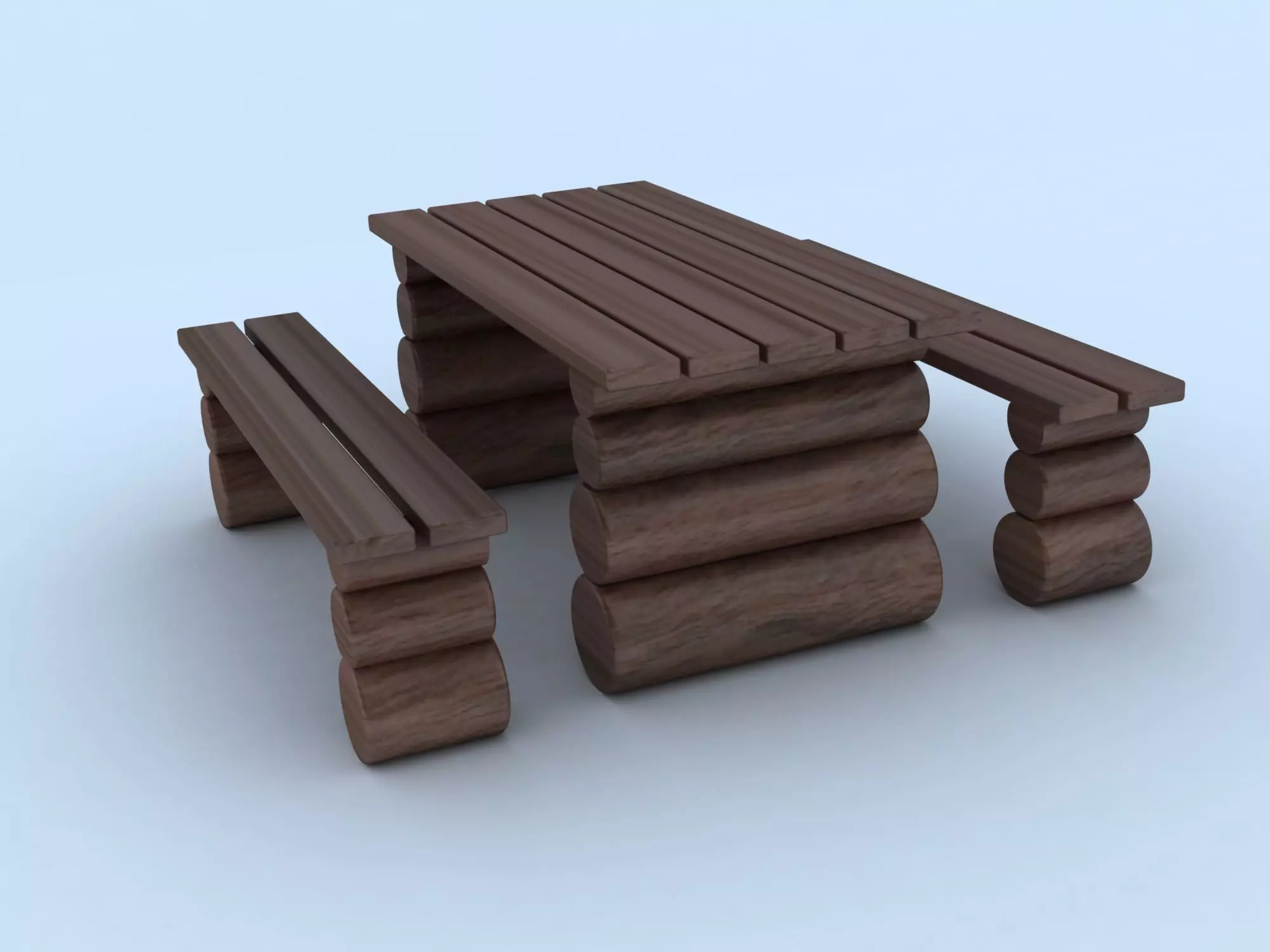 Picnic Table 3D model_0