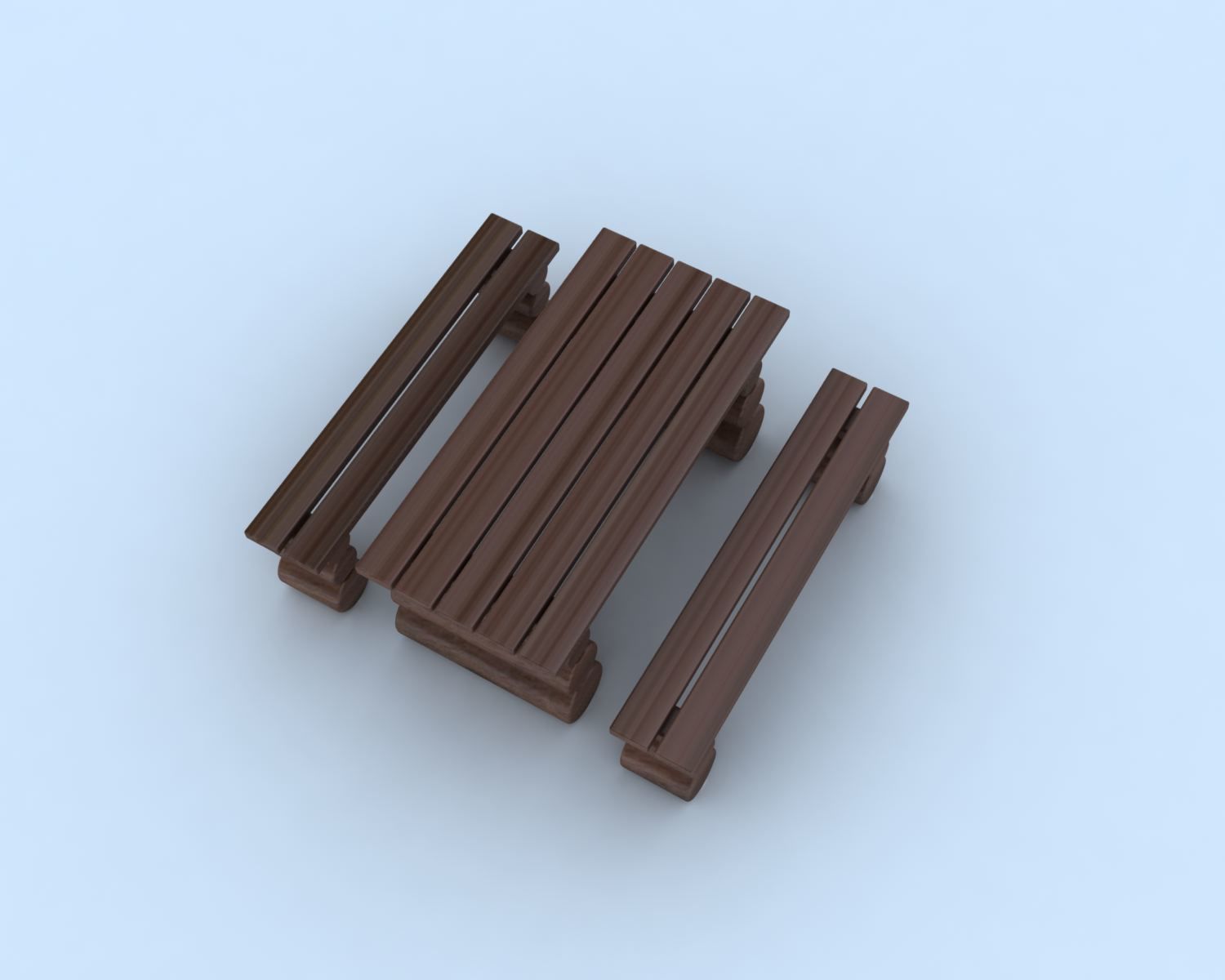 Picnic Table 3D model_3