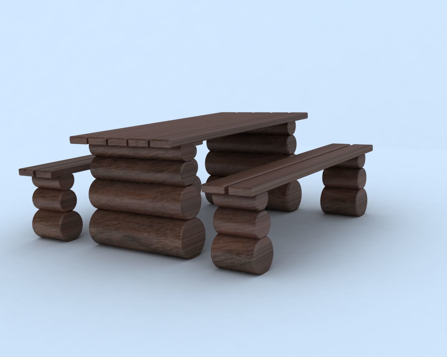 Picnic Table 3D model_2