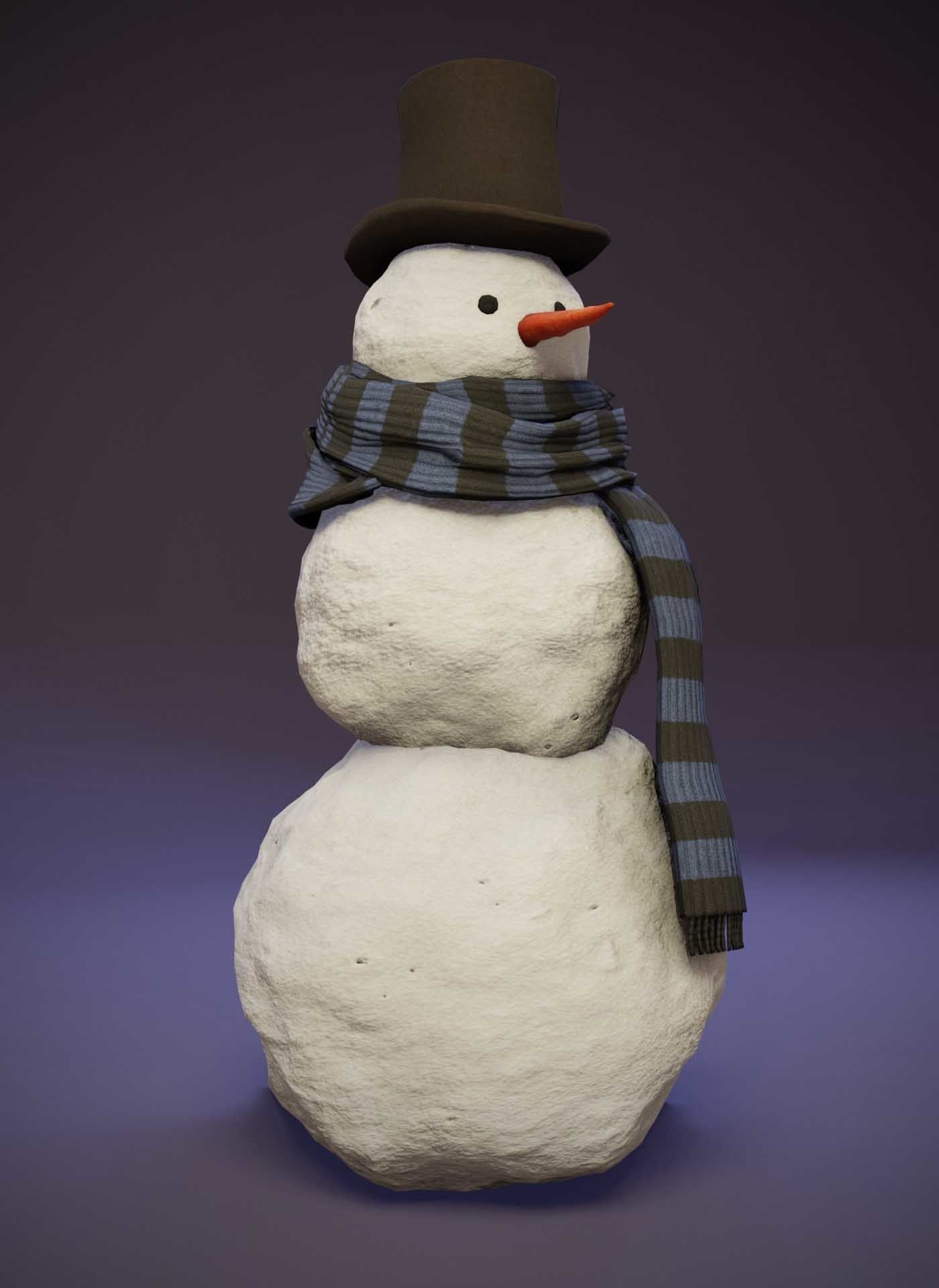 Snowman Realistic 3D Model Low-poly 3D model_13