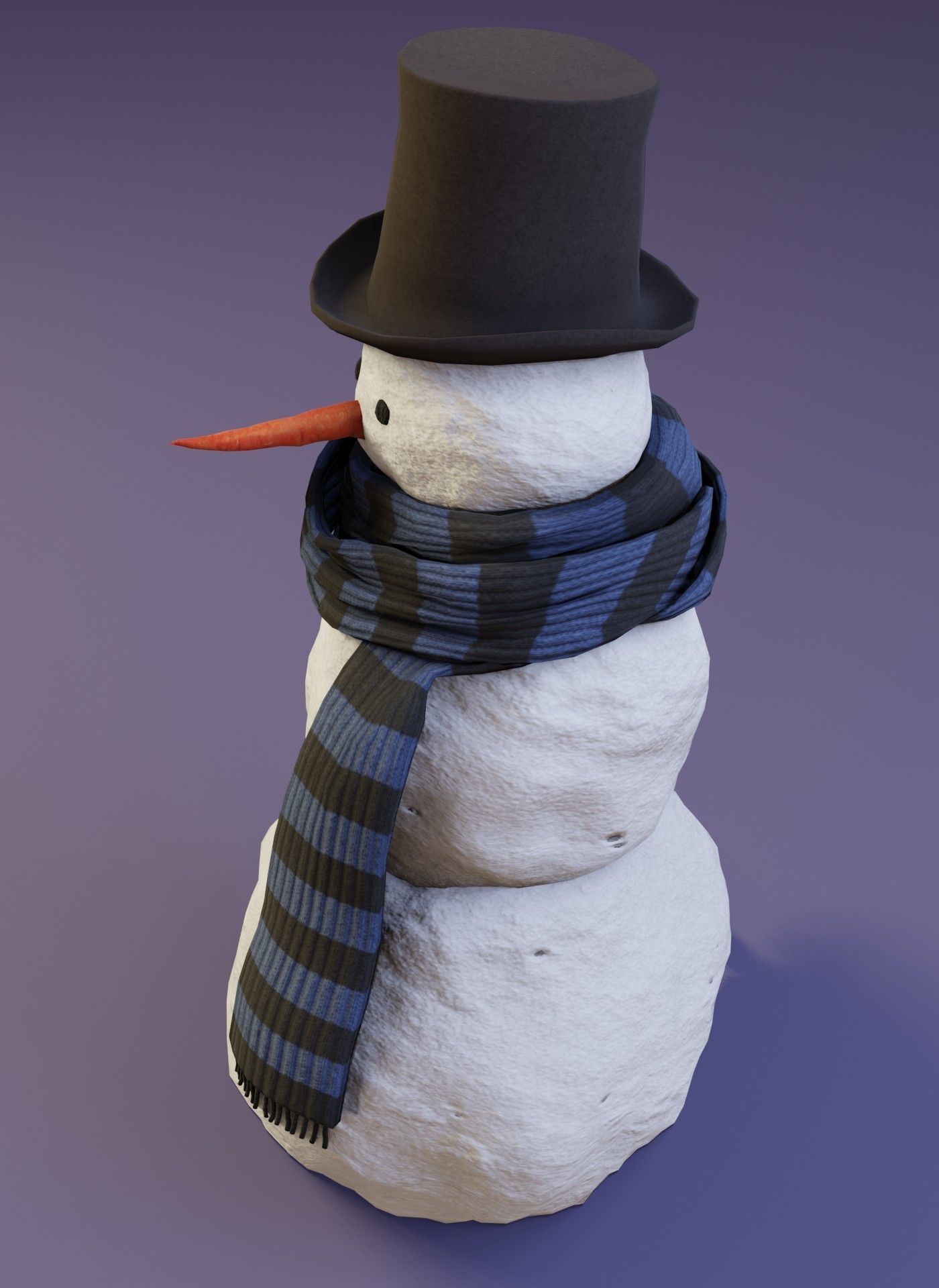 Snowman Realistic 3D Model Low-poly 3D model_15